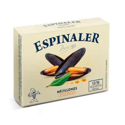 Alimentacion Mejillon Escabeche Espinaler Premium 12/16 Pcs 125,00 Gramos 125.00 L.